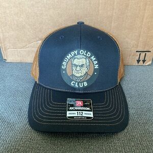 Richardson 112 Grumpy Old Man Club Navy/Caramel SnapBack Mesh Trucker Hat